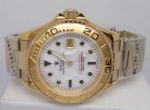 Replica Rolex Yacht-Master Yellow Gold Men Watch White MOP / Black Markers